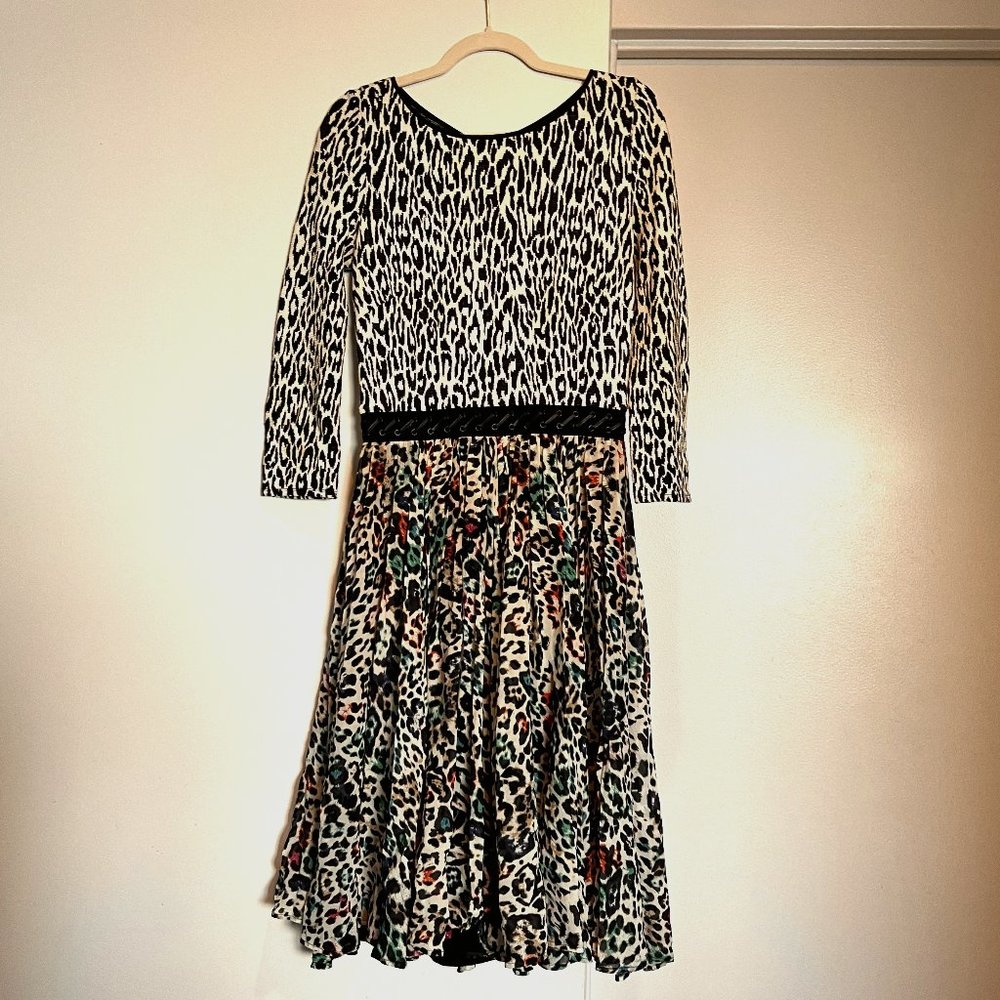Marchesa Voyage Mixed Print Cocktail Dress